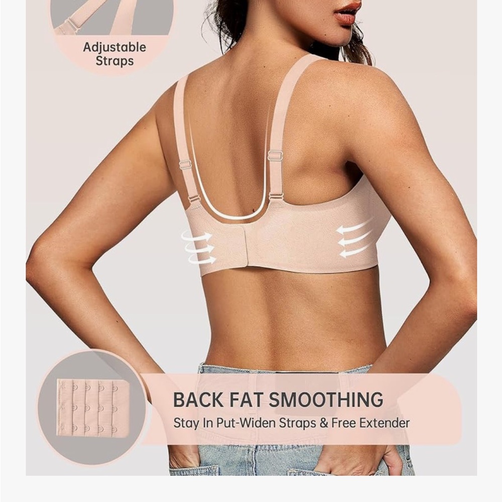 Seamless Nude and Beige Wireless Bras 3x - Picture 3 of 7